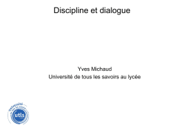Discipline et dialogue - Notions