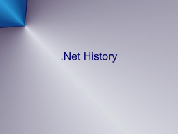 dotNet History