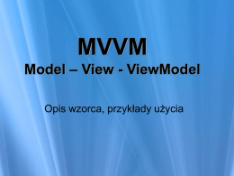 3. MVVM - Opis wzorca, przykłady użycia