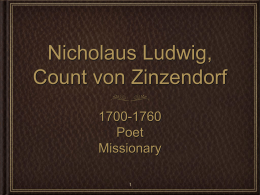 Nicholaus Ludwig, Count von Zinzendorf