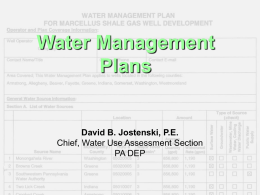 Water Management Plans