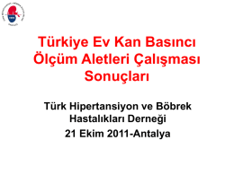 Türkiye Ev Kan Basıncı Ölçüm Aletleri Çalışması