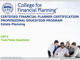 Module 3 True/False - College for Financial Planning