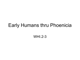 WHI.2-3 Early Humans, Early Civilizations
