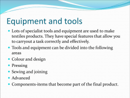 GCSE Textiles Equipment and tools PPt 2