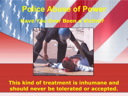 Police Abuse of Power