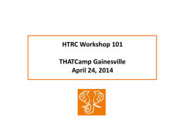 HTRC Workshop 101