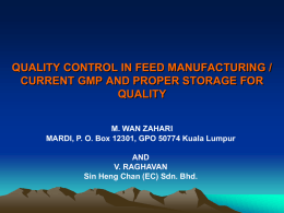 QUALITY CONTROL IN FEED MANUFACTURING