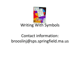 Writing With Symbols