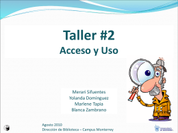 Taller #2 Acceso y Uso - Biblioteca