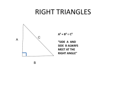 SPECIAL RIGHT TRIANGLES