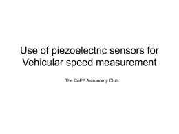 Use of piezoelectric sensors for Vehicular speed measurement