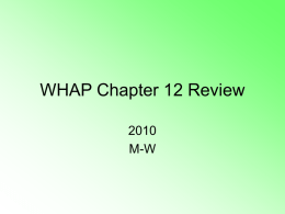 WHAP Chapter 12 Review
