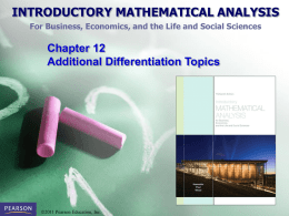 Chapter 12 Additional Differentiation Topics