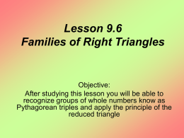 Lesson 9.6 Families of Right Triangles