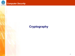 Computer Security Cryptography