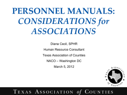 Personnel Manuals - National Association of Counties