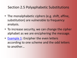 Polyalphabetic Substitutions