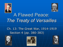 A Flawed Peace: The Treaty of Versailles