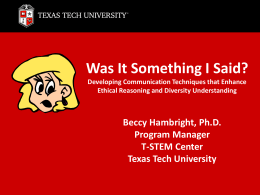PPT - Texas Tech University Departments