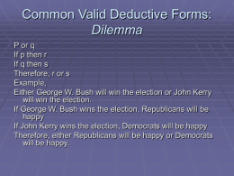 Common Valid Deductive Forms: Dilemma