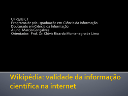 Wikipédia: validade da informação científica na internet