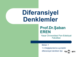 Diferansiyel Denklemler - Yaşar Üniversitesi | Fen Edebiyat