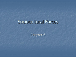 Chapter 6: Sociocultural Forces