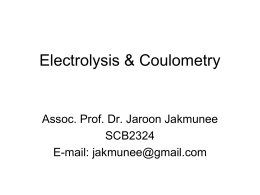 Electrolysis and coulometry
