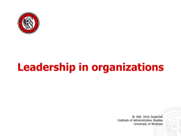 Leadership in organizations