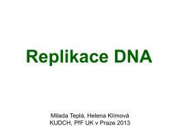 Replikace DNA - Milada Teplá