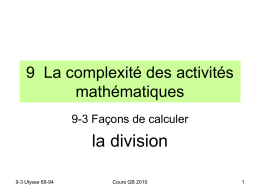 9 La complexité des activités mathématiques