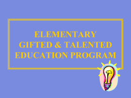 GT Program orientation - Cradlerock Elementary School