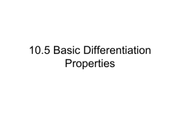 Lesson 10.5: Basic Differentiation Properties
