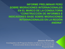 Presentación del Informe preliminar Perú