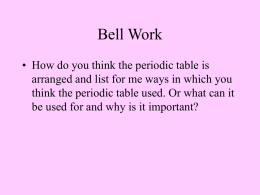 Periodic Table Notes