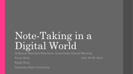 ABEA Presentation Note-Taking in a Digital World