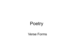 Verse Forms