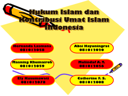 Hukum Islam dan Kontribusi Umat Islam Indonesia