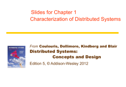 Chapter 1 - Distributed Systems | Concepts and Design, Fifth Edition