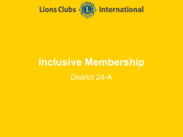 Women Membership Presentation - District 24-A