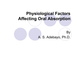Physiological Factors Affecting Oral Absorption