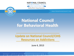 Addiction Update Slides - National Council for Behavioral Health