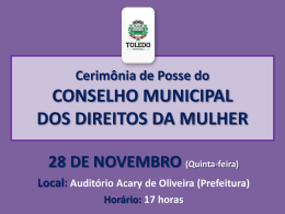 Posse do Conselho Municipal - Portal do Município de Toledo