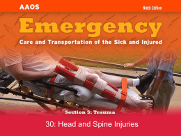 Head and Spine Injuries Part A