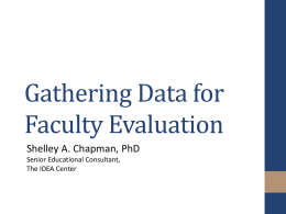 Gathering Data for Faculty Evaluation (Morning Session)