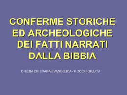 Archeologia Bibblica  - Chiesa Evangelica | Roccaforzata