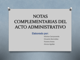 notas complementarias del acto administrativo