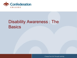 Disability Awareness - The Basics