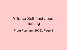 A Terse Self-Test about Testing